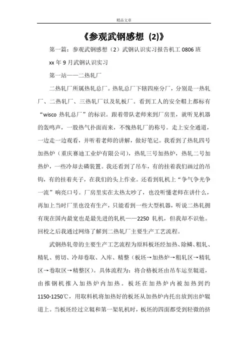 《参观武钢感想 (2)》