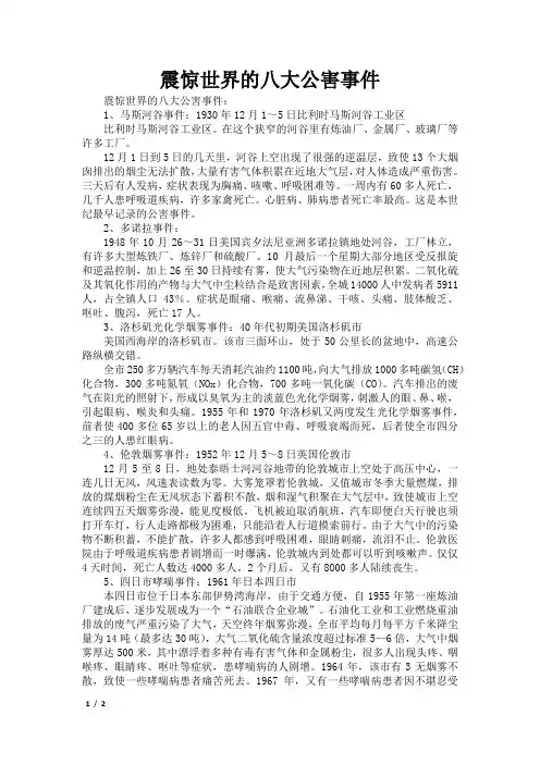 震惊世界的八大公害事件