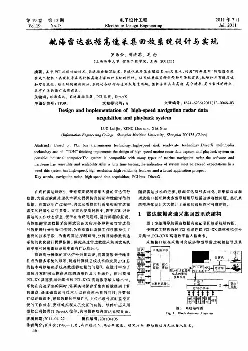 航海雷达数据高速采集回放系统设计与实现