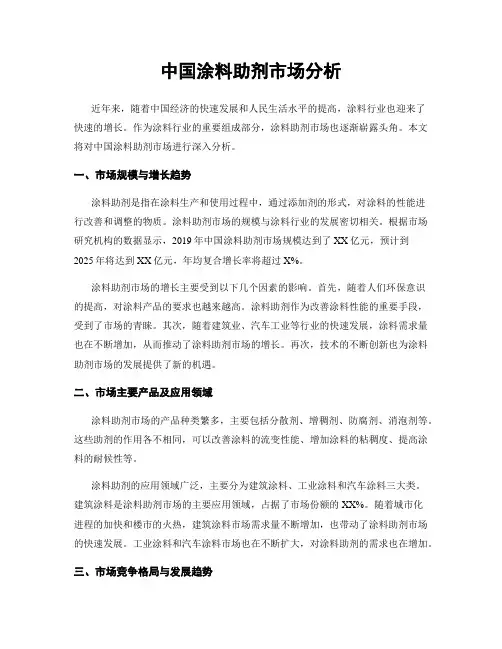 中国涂料助剂市场分析
