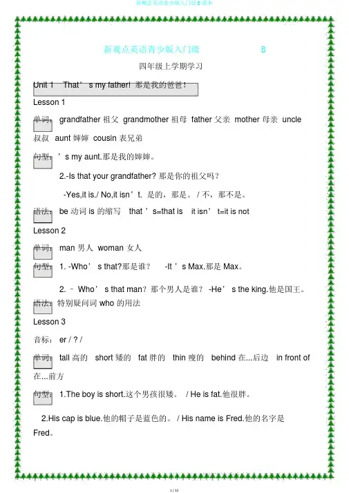 新概念英语青少版入门级B课本