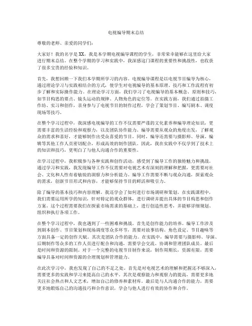 电视编导期末总结