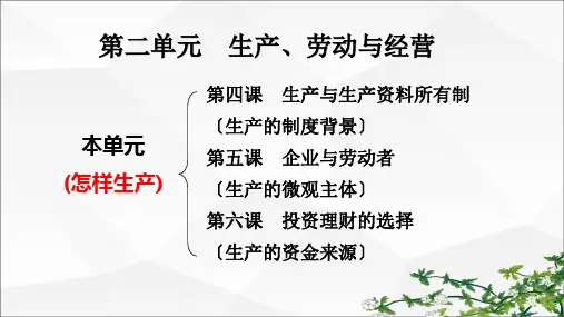 高中思想政治4.1发展生产 满足消费优秀课件