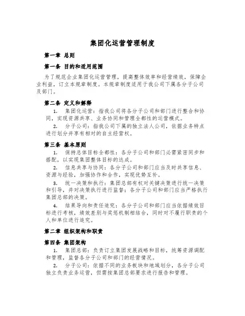 集团化运营管理制度