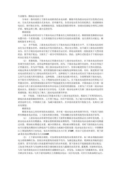 专业辅导：梯级水电站介绍 