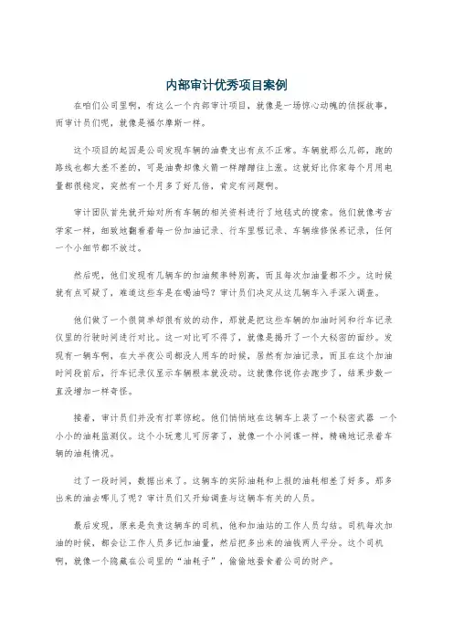 内部审计优秀项目案例