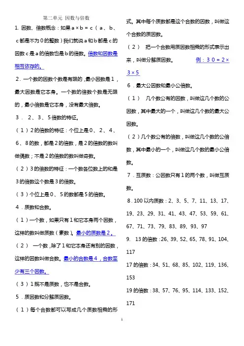 (完整版)因数与倍数知识点(挺好)