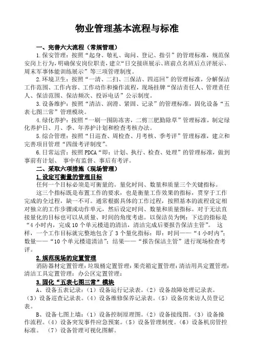 物业管理基本流程与标准