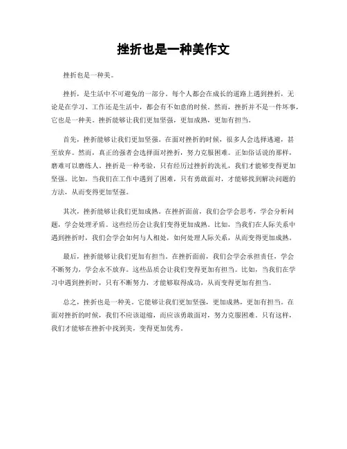 挫折也是一种美作文
