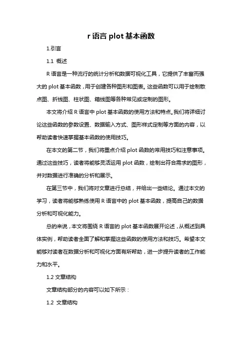 r语言plot基本函数