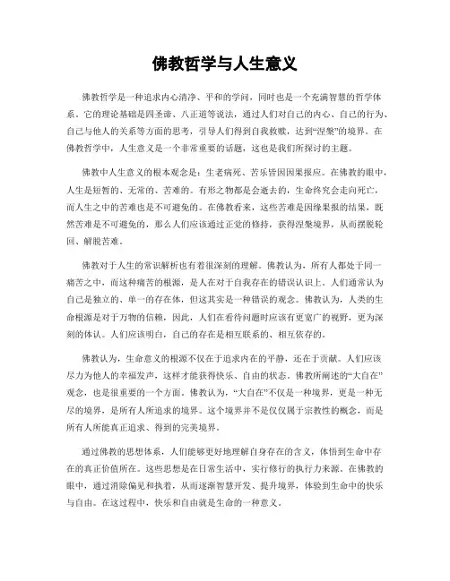 佛教哲学与人生意义