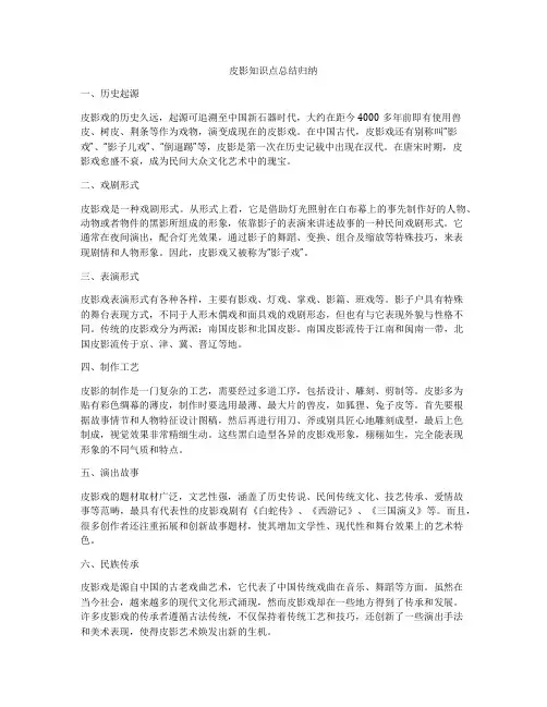皮影知识点总结归纳