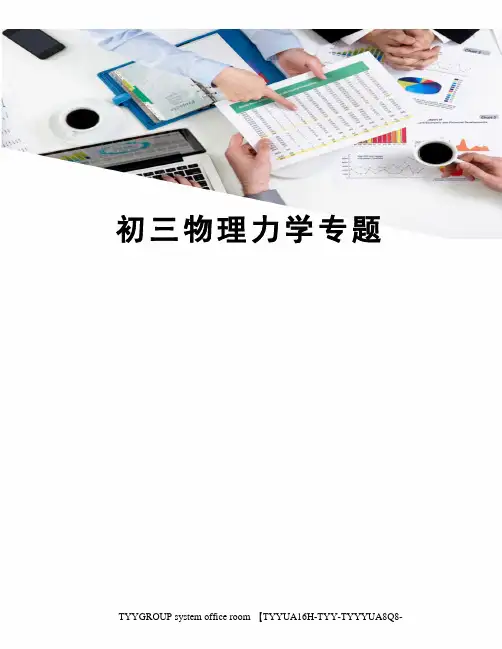 初三物理力学专题