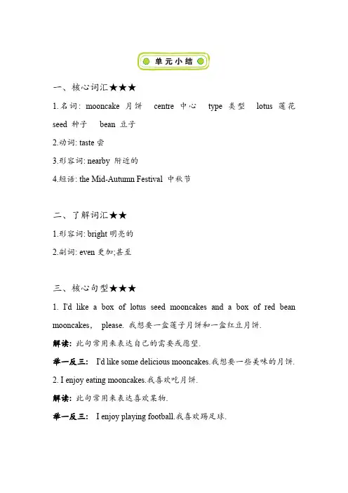 湘少版英语六年级英语上册 Unit 4 知识清单
