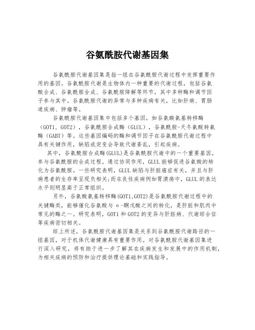 谷氨酰胺代谢基因集