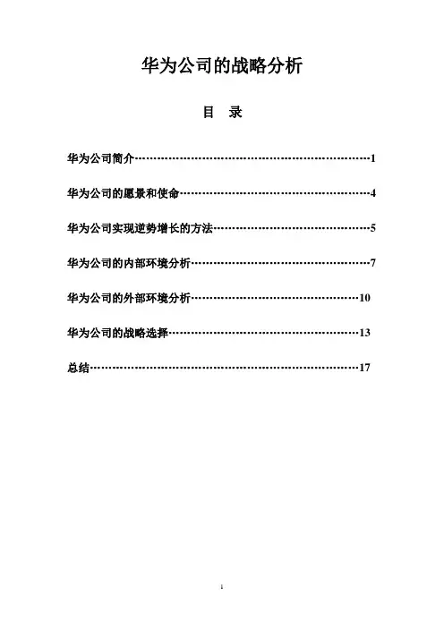 华为公司的战略分析及论大学生写作能力