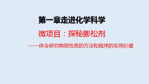 第一章 微项目  探秘膨松剂  课件 化学鲁科版(2019)必修第一册