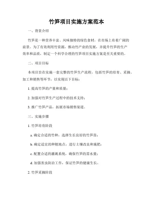 竹笋项目实施方案范本