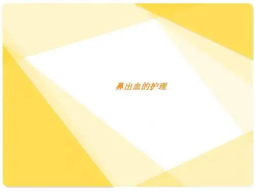 鼻出血的护理PPT课件