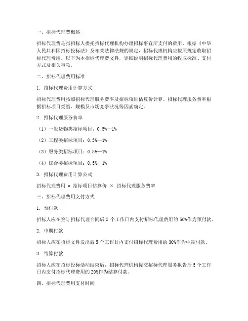 招标代理费文件