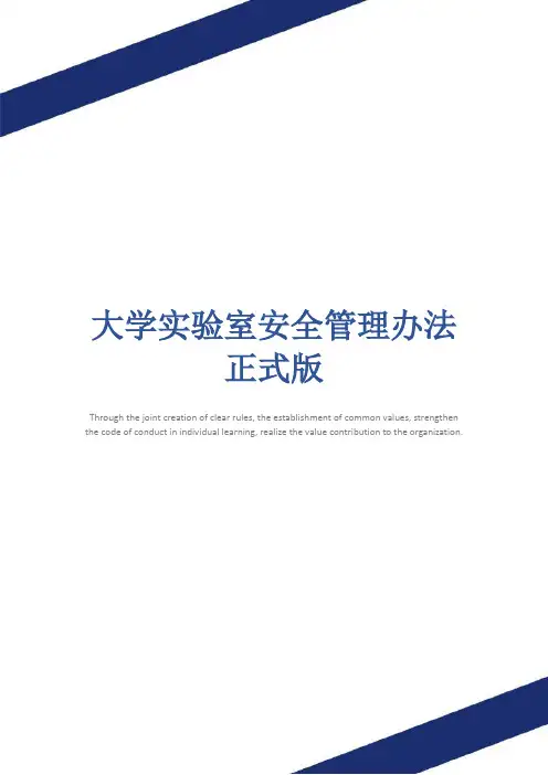 大学实验室安全管理办法正式版
