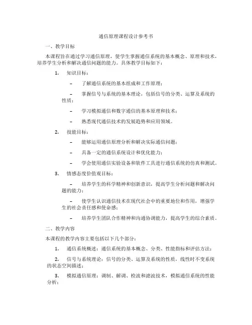 通信原理课程设计参考书