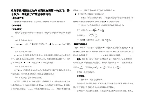 高三物理第一轮复习洛仑兹力带电粒子在磁场中的运动