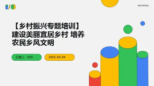 【乡村振兴专题培训】建设美丽宜居乡村 培养农民乡风文明PPT课件