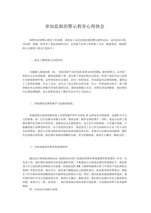 参加监狱的警示教育心得体会