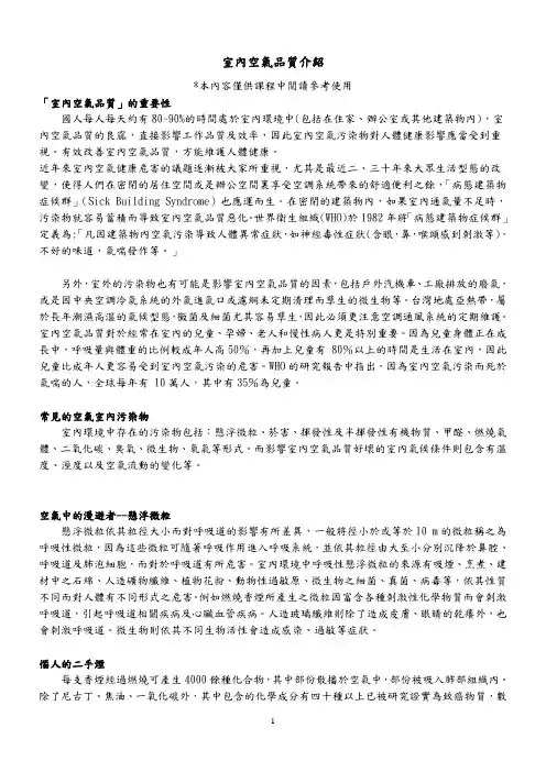 室内空气品质介绍