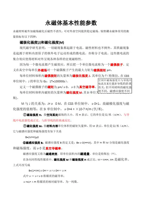 永磁体基本性能参数