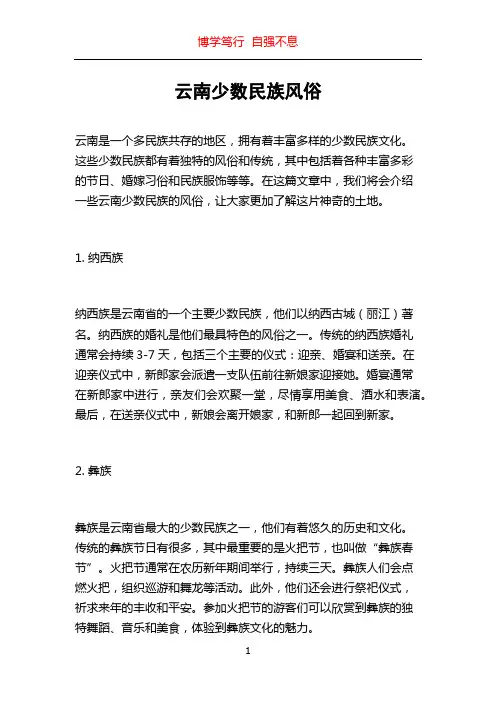 云南少数民族风俗