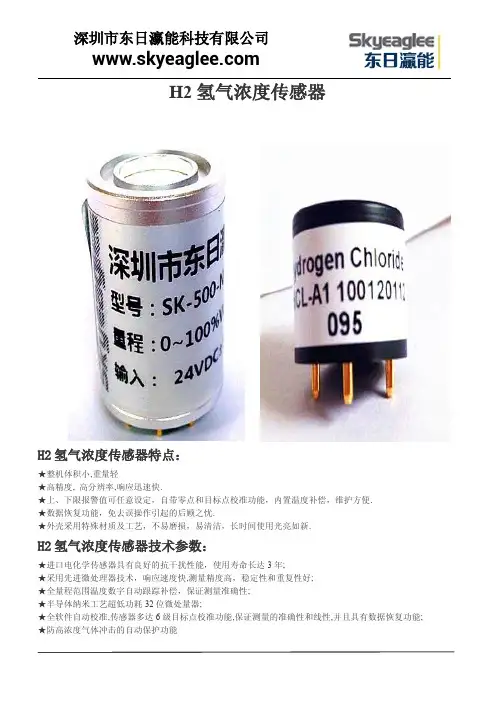 H2氢气浓度传感器