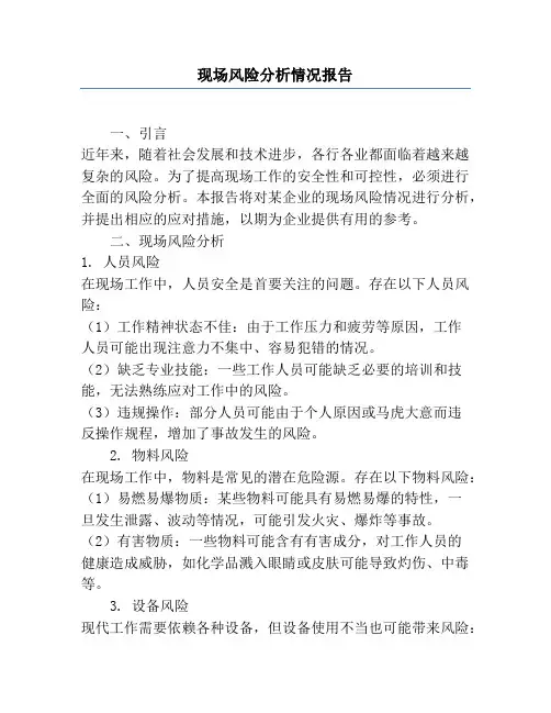 现场风险分析情况报告