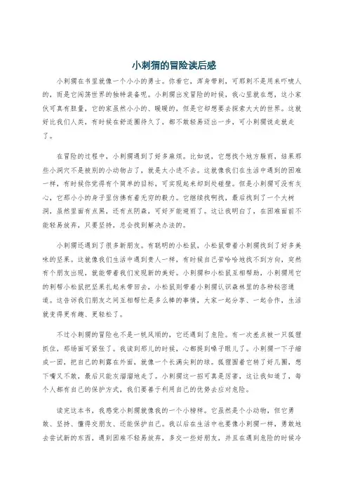 小刺猬的冒险读后感