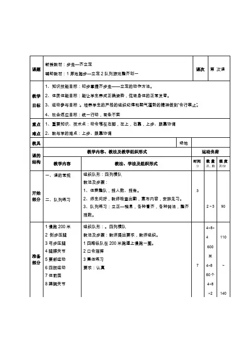 队列齐步走—立定