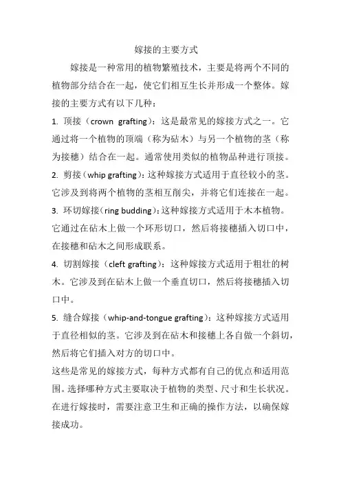 嫁接的主要方式