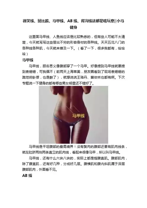 微笑线、斑比跪、马甲线、AB线、背沟线这都是啥玩意‖小马健身