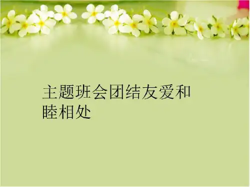 【精品】主题班会团结友爱和睦相处PPT课件