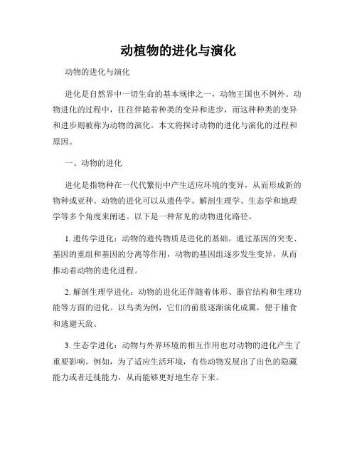 动植物的进化与演化