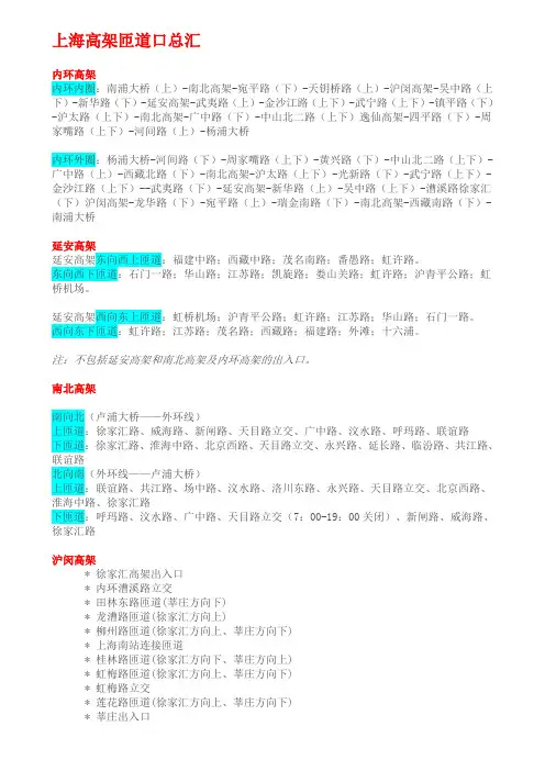 上海高架匝道口总汇