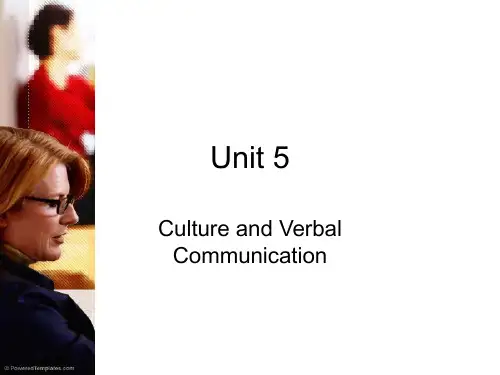 unit 5 Culture and Verbal Communication  跨文化交际 大学教学课件