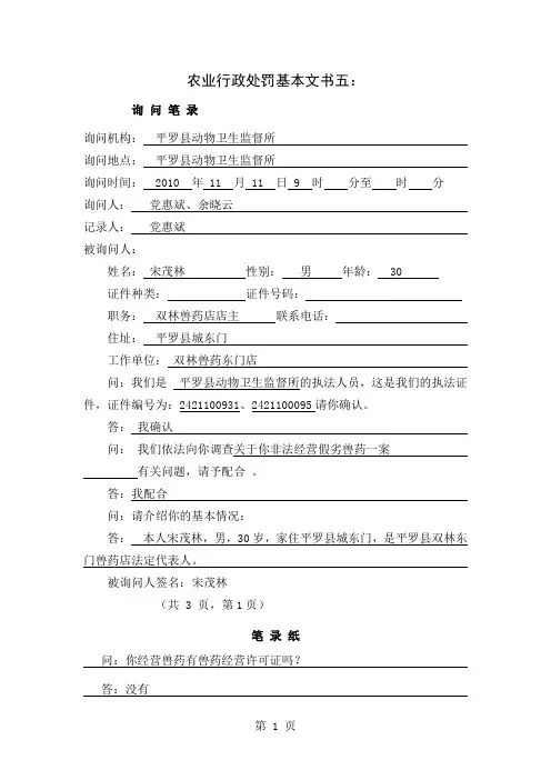宋茂林询问笔录-10页word资料