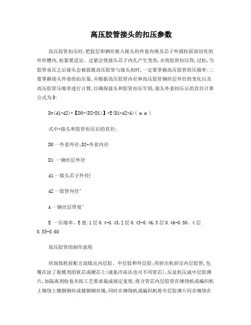 高压胶管接头的扣压参数