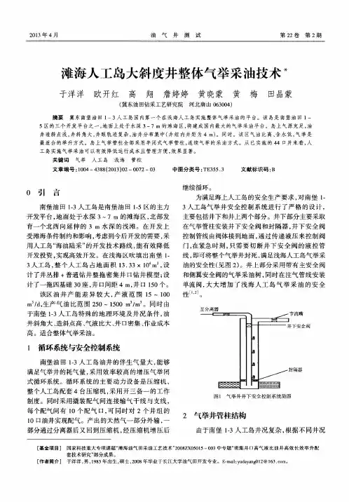 滩海人工岛大斜度井整体气举采油技术