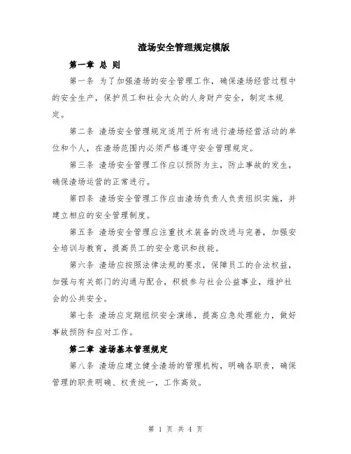 渣场安全管理规定模版