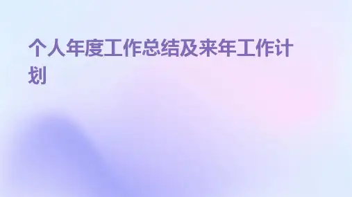 个人年度工作总结及来年工作计划PPT