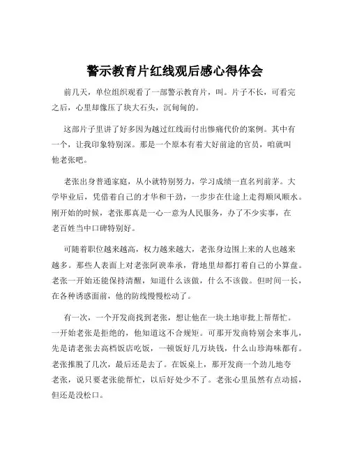 警示教育片红线观后感心得体会