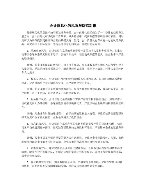 会计信息化的风险与防范对策