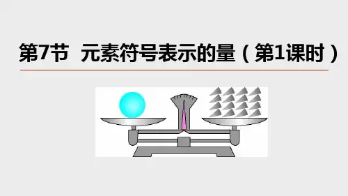 元素符号表示的量第1课时(PPT课件(初中科学)24张)